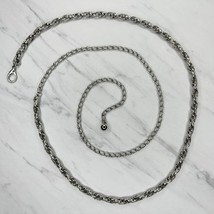 Skinny Textured Silver Tone Metal Chain Link Belt OS One Size - £15.52 GBP
