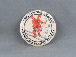 Vintage Cause Pin - Ontario Humane Society I Ski For Animals - Celluloid Pin - £11.79 GBP