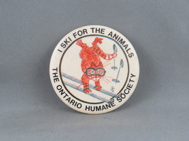 Vintage Cause Pin - Ontario Humane Society I Ski For Animals - Celluloid... - $15.00