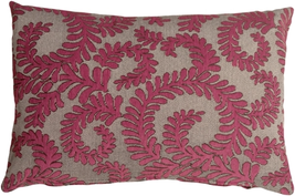 Brackendale Ferns Pink Rectangular Throw Pillow, Complete with Pillow Insert - £42.05 GBP
