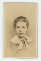 Antique ID&#39;d CDV Circa 1870s Girl Named Ida Sarah Gertrude Markham Pittsfield MA - £7.50 GBP