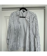 Black and White Striped Button Down Shirt XL Women&#39;s - $18.00