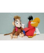 VINTAGE Disney Store Aladdin - LOT of 2 ABU &amp; IAGO Bean Bag Plush  - $33.60 CAD