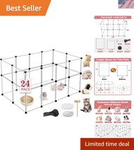 Lightweight Transparent Playpen for Puppies - 24 Panels, 48&quot;x24&quot;x28&quot; Enc... - $48.00