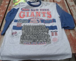 New York Giants 1986 Superbowl Team XL 3/4 Sleeve T-Shirt Made In USA 1994 Vg - £39.78 GBP