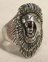 Roaring Lion Biker Ring BR97R Heavy Silver Jewelry Wild Animal Lions Rings New - £5.96 GBP