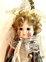 Porcelain Clown Jester Doll Vintage Unbranded 16 In Curly Blonde Hair Soft Body - £12.67 GBP