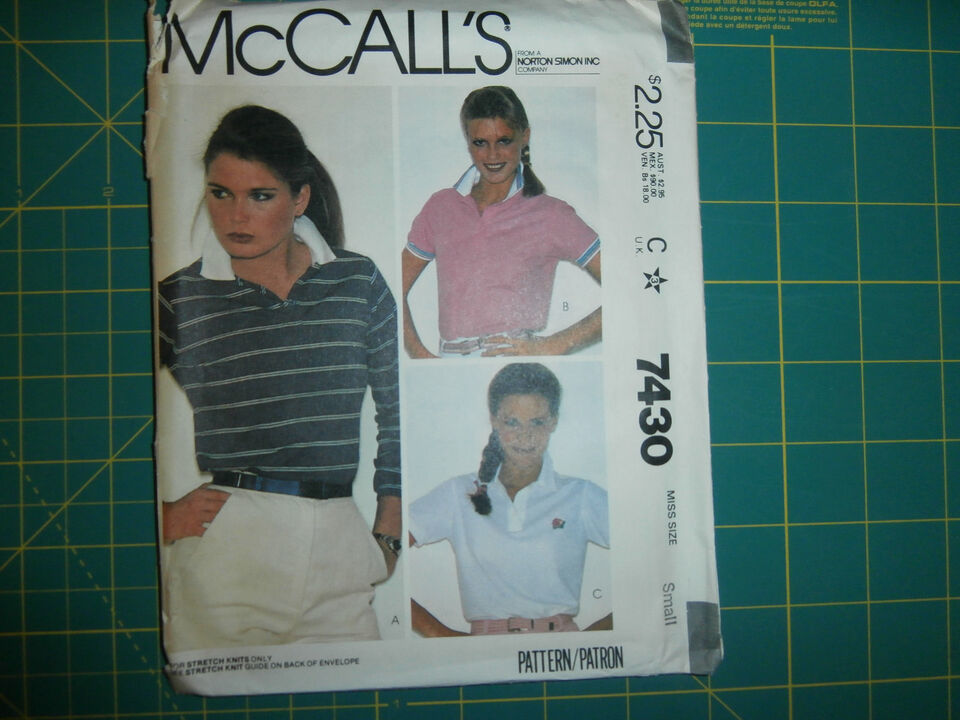 McCall's 7430 Size Small 10-12 Misses' Top For Stretch Knits - $12.86