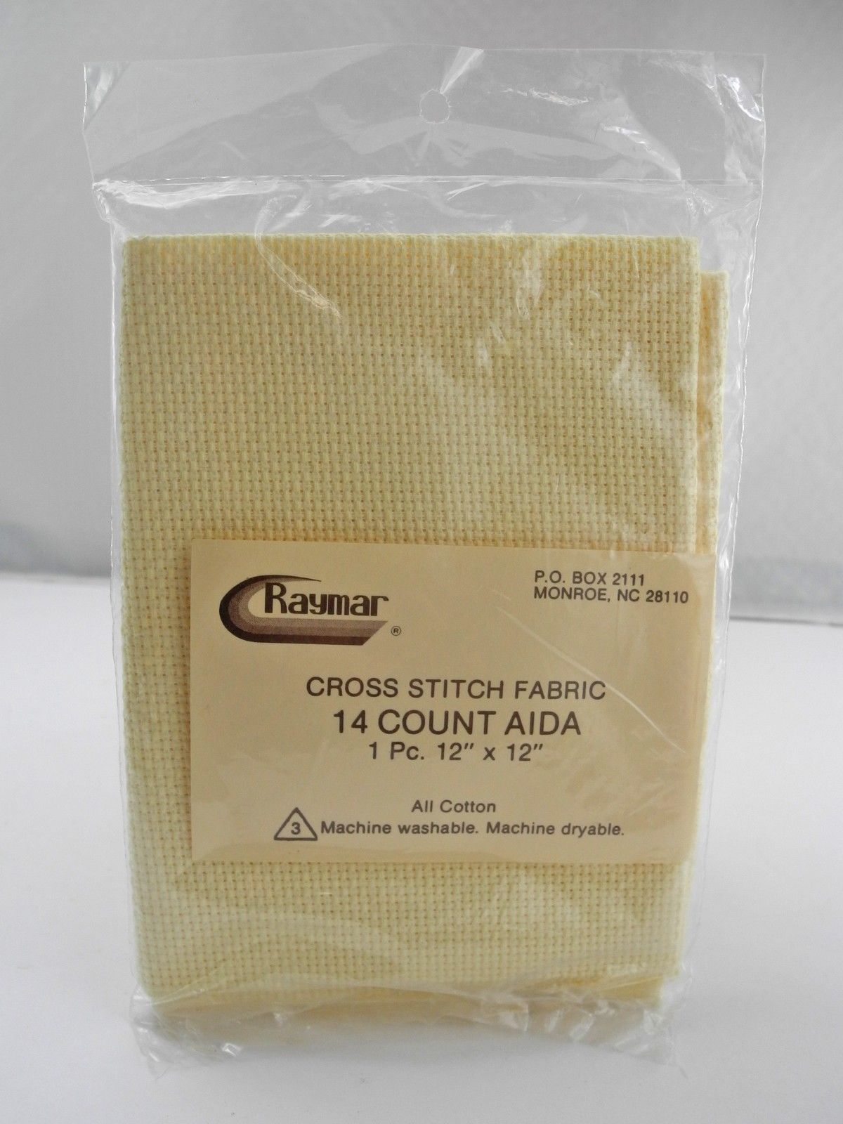 Raymar 14 Count Aida Cross Stitch Fabric - Ivory 12&quot; x 12&quot; - 100% Cotton - $4.70