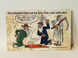 Postcard vtg Antique Ephemera Post Card 1958 Funny Old Crapshooters Petley craps - £11.80 GBP
