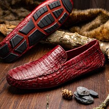 Remo Genuine Caiman Slip On Driving Loafers Wine image 8
