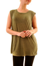 SUNDRY Womens Tank Top Relaxed Fit Sleeveless Casual Green Size S - £29.12 GBP