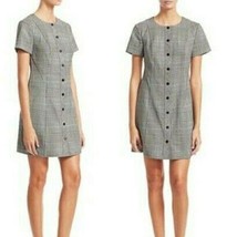 Theory Easy Snap Wool-Blend Windowpane Portland Shift Dress Work Large $455 - £118.42 GBP
