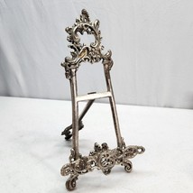 Vtg Century Ornate Laquered Solid Brass Tabletop Easel Art Display Stand Rare - £34.03 GBP