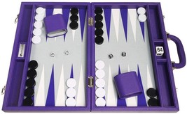 Open Box! 16&quot; Silverman &amp; Co. Leatherette Backgammon Set - Purple - £67.78 GBP