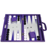 Open Box! 16&quot; Silverman &amp; Co. Leatherette Backgammon Set - Purple - $116.25 CAD