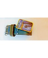 Mens Leather Belt XL Up To 50" Long 2 1/2" Wide Oil Tan Dual Prong Roller Buckle - $22.99