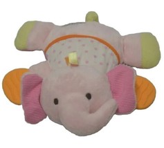 Carter&#39;s Pink Plush Elephant Baby Rattle Teether Crinkle Toy Cuddle Play Lovey  - £7.27 GBP