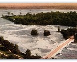 Goat Island Bridge Aerial View Niagara Falls New York NY 1923 DB Postcar... - $3.91