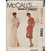 McCall&#39;s 7356 Easy Slouchy Maxi Dress Flutter Sleeves Pattern Misses Sz 6 8 UC - £10.02 GBP