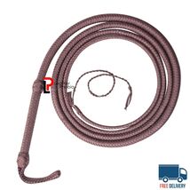 Leather Bullwhip 4–16 Ft | 16 Strand Nylon Paracord Bull Whip | Handcrafted - $44.79+