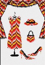 Pepita needlepoint canvas: Bargello Orange Ensemble, 7&quot; x 10&quot; - £37.83 GBP+