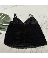 Cacique Sheer Mesh Camisole Lingerie Top Plus Size 18/20 Black Red Hearts - $27.06 CAD
