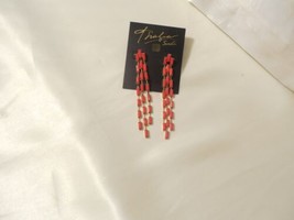 Thalia Sodi 3-1/2&quot; Gold-Tone Red Stone Baquette Linear Drop Earrings M755 $29 - $12.47