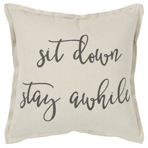 Gray Cream Stay Awhile Decorative Throw Pillow - £54.75 GBP