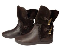 House Of Harlow Booties Brown with Faux Fur Women’s Size US 6 EU 36.5 - £13.95 GBP