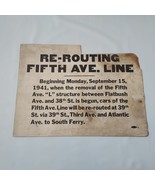 Vintage 1941 City of New York Dept of Transportation Public Notice Poste... - $285.99