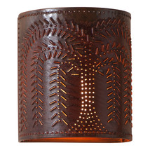 Punched Tin Metal Willow Wall Sconce Light Fixture in Rustic Tin - £46.21 GBP