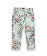 NYDJ Kendall Printed Roll Cuff Ankle Jean Lift Tuck Tech White Floral Sz 10 - £17.52 GBP