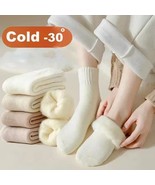 3 Pairs Women Socks Wool Markron Color Thick Plush Sock - £11.59 GBP