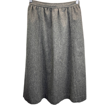 Evan Picone Wool Blend Midi Skirt Gray Size 8 Vintage 70s A Line Modest Neutral - £19.50 GBP