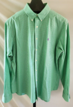 Ralph Lauren Green &amp; White Plaid Gingham Button down Shirt Mens Size XXL - $19.79