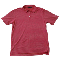 Mens Walter Hagen Medium Golf Shirt Short Sleeve Performance Red White Stripes - £15.56 GBP