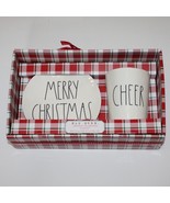 Rae Dunn Merry Christmas &amp; Cheer Cup Melamine Plate &amp; Tumbler Set New in... - $12.99