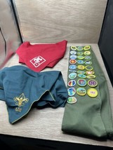 Huge Vintage lot Boy Cub Scouts BSA Patches Scarves Pins Badges 80s 90s 20s - £54.75 GBP