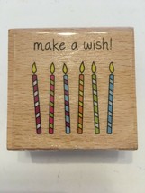 Hampton Art Studio G Rubber Stamp Make a Wish Birthday Candles Party Cel... - $4.99