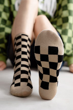 Chestnut Checkerboard Printed Crew Socks - $69.65 MXN