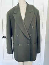 6 Button Designer CITY STREETS Green Suit Jacket Blazer Sports Coat Wool... - $29.88