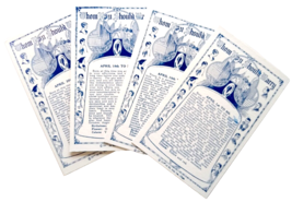 4 Exhibit Horoscope Fortune Teller Cards Whom You Should Marry 1950&#39;s June Orig - £16.78 GBP