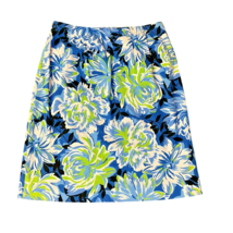 Grace Elements Skirt 2P Petite Blue Green Floral Cotton Blend Bow Pocket... - $16.00
