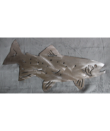Metal Wall Art Decor Silver Trout Fish Metal Art Fishing Decor Indoor/Ou... - £36.67 GBP