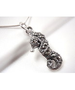 Marcasite Seahorse 925 Sterling Silver Necklace Corona Sun Jewelry ocean... - £11.50 GBP