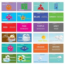 Basic Spanish Vocabulary Flashcards (12 Cards X 2 Set) - Fun Stocking Stuffers F - £11.81 GBP
