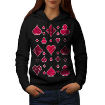 Wellcoda Play Card Gamble Gamble Womens Hoodie, Lucky Casual Hooded Sweatshirt - £28.81 GBP