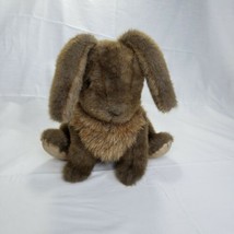 Vintage Gund Brown Rabbit Plush Seated Blue Eyes 1989 Floppy Ears - £10.95 GBP