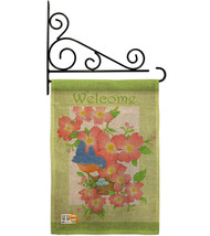 Welcome Blue Bird Burlap - Impressions Decorative Metal Fansy Wall Bracket Garde - £27.24 GBP